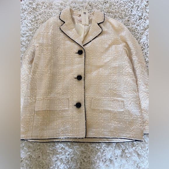 NWT Tory Burch Plaid Tweed Jacket Blazer Size 4 - Picture 6 of 12